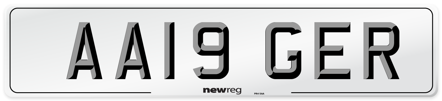 AA19 GER Number Plate from New Reg
